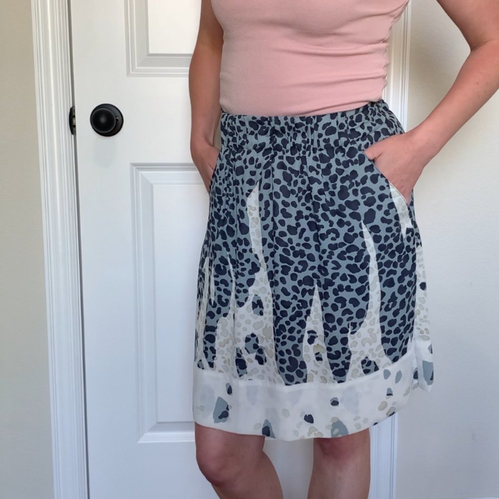 CAbi Blue & White Midi Skirt - XS